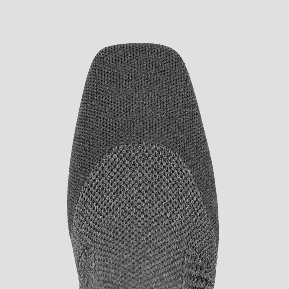 VIVAIA Grey Knit Sock Ankle Boots‎ Block Heel Square Toe Size US 7.5 EU 38.5